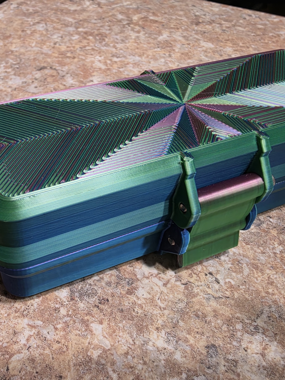 Iridescent Green-Blue Decorative Storage Box by